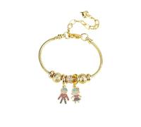 New 2025 Unisex Gift Fashion Son Daughter Gold Color Cubic Zirconia Family Her His Snake Chain Bracelet For Mother Party Birthday Jewelry Findings Trendy Accessories Creative For Women And Men