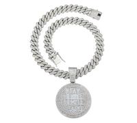 New 2025 Unisex Hip Hop Stay Hard Letter Pendant Cuban Chain Necklace Punk Gold Color Iced Out Necklaces Fashion Charm Men Women Jewelry Luxury With You Accessories Trendy Best For Gift And