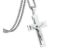 New 2025 Unisex Mens Stainless Steel Orthodox Crucifix Cross Jesus Christ Pendant Necklace Chain Religious Jewelry Hiss Confirmation Gifts Luxury Accessories Trendy Best For Gift Women And Men