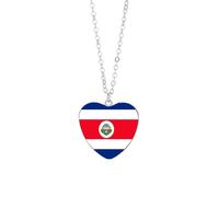 New 2025 Unisex Venezuela Slovakia Latvia Estonia Greece National Flag Heart Pendant Necklace Glass Cabochon Chain Decoration Jewelry Luxury With You Accessories Trendy Best For Gift Women And Men
