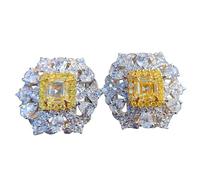 New 2025 Vintage Topaz Moissanite Stud Earring 100% Real 925 Sterling Silver Jewelry Promise Wedding Earrings For Women Gift Decoration Jewelry Commemorative With You Accessories Trendy Best For Gift