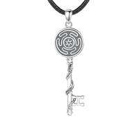 New 2026 925 Sterling Silver Hecate Wheel Necklace Vintage Snake Key Triple Moon Goddess Pendant Witch Jewelry Personality Gift With For You