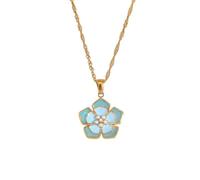 New 2026 Arrive Pearl Enamel Colored Petal Silver Color Tarnish 316L Stainless Steel 18K Gold Plated Women's Necklace Jewelry Findings Fashion Trendy Accessories Creative Gift For Women And Men