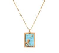 New 2026 Arrive Unisex 18K Stainless Steel Tarot Pendant Necklace For Women Hers Vintage Justice Empress Square Necklaces Fashion Jewelry Findings Trendy Accessories Creative Gift For Women And Men