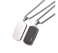 New 2026 Arrive Unisex Dog Tag Necklaces For Men Dad Father Papa Husband, Waterproof Stainless Steel Square Pendant With Box Chain Collar Gift Jewelry Fashion Trendy Accessories Creative Women And