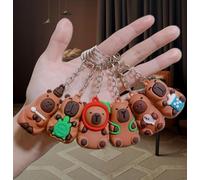 New 2026 Cute Cartoon Capybara Key Ring Mental Cartoon Keychain Animal Pendant Car Key Fashion Accessories Creative Gift