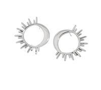 New 2026 Fashion Personality Smooth Sun & Moon Round Earrings 18K Gold - Plated Stainless Steel Women's Trending Jewelry