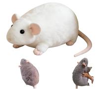 New 2026 Fat Mouse Plush Toy: A lifelike plush mouse perfect for cuddling. This extra-large, soft plush pillow is suitable for children and adults. (White, 90cm)