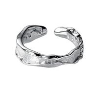 New 2026 Simple Real 925 Sterling Silver Geometric Open Size Finger Rings Fashion Bbstract Fine Jewelry for Women Accessories Decoration Luxury with You Trendy Best Gift