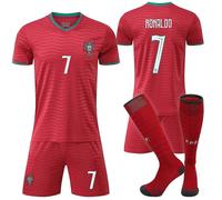 NEW 2026 Soccer Stars Ms10 Cr7 Kids Soccer Jersey &jersey set & Shorts Set Uniform Soccer Fans Jerseys Youth Gift Kit Set-cp Aue Cr L (175-180)