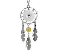 New 2026 Uni Gift Fashion Snap Button Necklace Fit 18mm Metal Snap Button Ethnic Style Necklace Feather Tassel DIY Decoration Jewelry Luxury With You Accessories Trendy Suitable for Women and Men