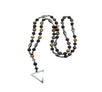 New 2026 Unisex Rock Crystal Catholic Christian Rosary Necklace Female Male Tiger Eye Cross Pendant Meditation Mara Decoration Jewelry Luxury With For You Accessories Trendy Creative Women And Men