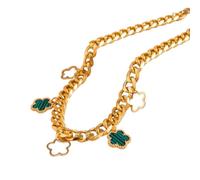 New 2026 Unisex Stainles Stell Colorful Five-Leaf Pendant Necklace Fashionable Personalized Daily Accessory Party Jewelry Fashion Trendy Accessories Creative Gift For Women And Men