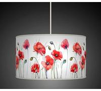 New 20cm(8") Red Watercolor Poppy Floral Flower Black Handmade Giclee Style Printed Fabric Lamp Drum Lampshade Floor Ceiling Pendant Light Shade 606