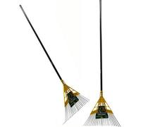 New 22 Teeth Metal Extending Garden Rake Leaf Leaves Grass Weed Lawn