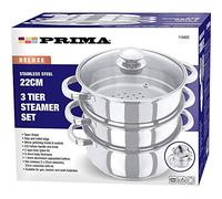New 22CM Stainless Steel 3 Tier Steamer Cooker Pot Set Glass LID COOKWARE Food