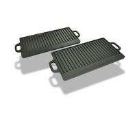 New 2pc Non Stick Fry Pan Iron BBQ Grill Frypan Cookware Skillet Camping Kitchen