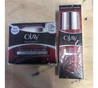 NEW 2x 50ml Olay Regenerist 3 Point Age Defying Cream + Serum 50ml