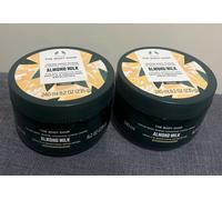 New 2xThe Body Shop - Almond Milk Cream Body Scrub (240ml) Free Tracked Postage
