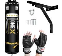 NEW 3-4-5 FT Filled Heavy Punch Bag Buyer Build Set,Bracket, Punching Gloves for Training Fitness Water proof Bag MMA (5ft with Bracket+Cutts Finger)