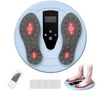 New 3-in-1 Rechargeable Circulation Machine for Feet and Legs with Red Light Therapy & TENS, EMS Foot Massagers for Pain Relief and Circulation, Neuropathy, Plantar Fasciitis, Improve Sleep, Gift