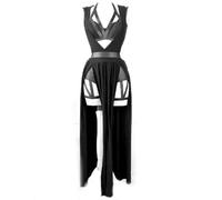 New 3 Piece Women's Dress Set Padded Gothic Sexy Lingerie Party Set Red Bandage Cutout Women's Set-New Black Style 2-S