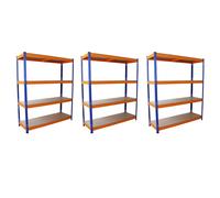 S-RAX 3 x Metal Shelving Racking Heavy Duty Units, 265kg/Shelf,