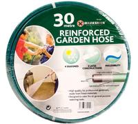New 30M Outdoor Reinforced Garden Hose Pipe Reel HOSEPIPE METRE Green Quality | Strong Durable Long Lasting | Watering Gardening