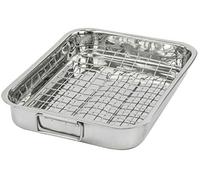 New 32 cm Professional Stainless-Steel Roasting Tray with Removable Rack Pan Oven Roasting Pan