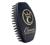 NEW 360 Wave Brush 2.0 - Matte Black, Metallic Gold Logo - Hard Flex Bristles - Wet Dry Technology - Non Slip Grip Hairbrush - by Crown Quality Products - The Ultimate 360 Wave Brush