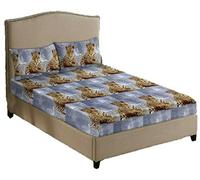 NEW 3D Printed Bedding Fleece Fitted Sheet with Pillowcases Available in Single Double King and Super King Sizes (Tiger Print, Double)