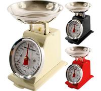 New 3KG Traditional Weighing Kitchen Scale Bowl Retro Scales Mechanical Vintage (Black)