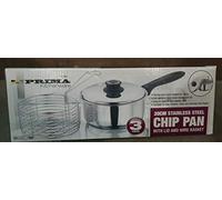 NEW 3PC 20CM STAINLESS STEEL INDUCTION DEEP CHIP PAN FRYER POT LID BASKET