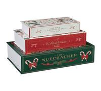 New 3pc Traditional Christmas Storage Books Opens Up to Provide Storage for Small Decorations and Knick-Knacks, Makes for A Stunning Decorative Addition to Your Yuletide Decor.