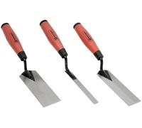 New 3pcs Tradesman Margin Trowel Set Hand Brick Plastering Builders Soft Grip Handle