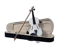 New 4/4 Acoustic Violin Case Bow Rosin, 4/4 Acoustic Violin Set with Case,Entry Level String Instruments for Beginners & Kids 11+ (White)