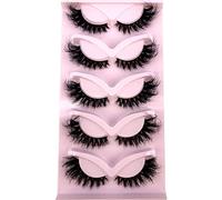 NEW 4 Pairs 3D Mink Hair False Eyelashes Criss-cross Cross Fluffy length 25mm Lashes Extension Handmade Eye Makeup Tools()