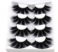 NEW 4 Pairs 3D Mink Hair False Eyelashes Criss-cross Cross Fluffy length 25mm Lashes Extension Handmade Eye Makeup Tools()
