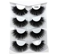 NEW 4 Pairs 3D Mink Hair False Eyelashes Criss-cross Cross Fluffy length 25mm Lashes Extension Handmade Eye Makeup Tools()