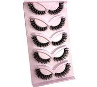 NEW 4 Pairs 3D Mink Hair False Eyelashes Criss-cross Cross Fluffy length 25mm Lashes Extension Handmade Eye Makeup Tools()