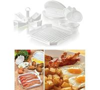 New 4 pieces Microwave Cooking Set Perfect for Baking Potatoes Double Egg Poacher Omelet Maker Effortless Breakfast BPA Free Dishwasher Safe