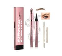 New 4 Tip Eyebrow Pencil, Magic Liquid Microblade Brow Pen, Waterproof Long-Lasting Light Brown Brow Tint, Natural Hair-Like Strokes for Defined Contouring Brows Includes Eyebrow Razor