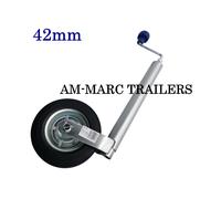 New 42mm Trailer or Caravan Medium Duty Jockey Wheel with Steel Wheel 100KG