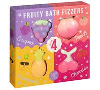 New 4pk Fruity Bath Fizzers Including 1 x Grape Scented, Peach Scented, Pineapple Scented & Cherry Scented, The Sweet Aromas are Perfect for Helping You Relax and Unwind.