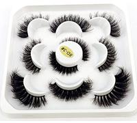 new 5 Pairs 25 mm 3d Mink Lashes Bulk Faux with Custom Natural Mink Lashes Pack Short Wholesales False Eyelashes()