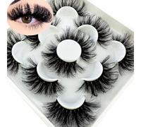 new 5 Pairs 25 mm 3d Mink Lashes Bulk Faux with Custom Natural Mink Lashes Pack Short Wholesales False Eyelashes()