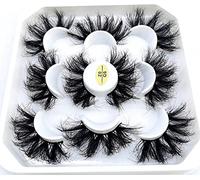 new 5 Pairs 25 mm 3d Mink Lashes Bulk Faux with Custom Natural Mink Lashes Pack Short Wholesales False Eyelashes()