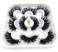 new 5 Pairs 25 mm 3d Mink Lashes Bulk Faux with Custom Natural Mink Lashes Pack Short Wholesales False Eyelashes()