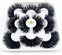 new 5 Pairs 25 mm 3d Mink Lashes Bulk Faux with Custom Natural Mink Lashes Pack Short Wholesales False Eyelashes()