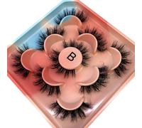 new 5 Pairs 25 mm 3d Mink Lashes Bulk Faux with Custom Natural Mink Lashes Pack Short Wholesales False Eyelashes()